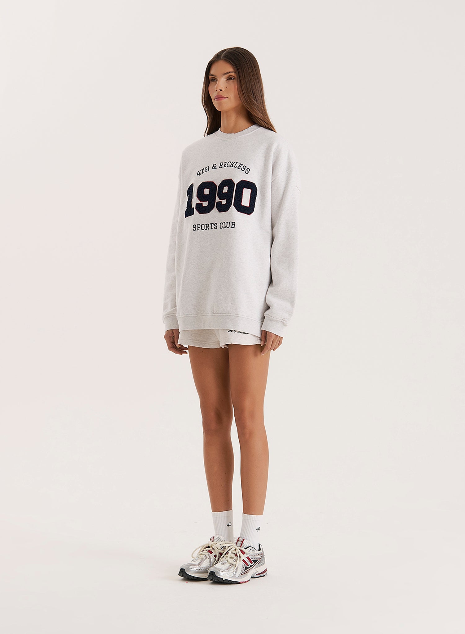 Grey 1990 Slogan Classic Longline Sweatshirt